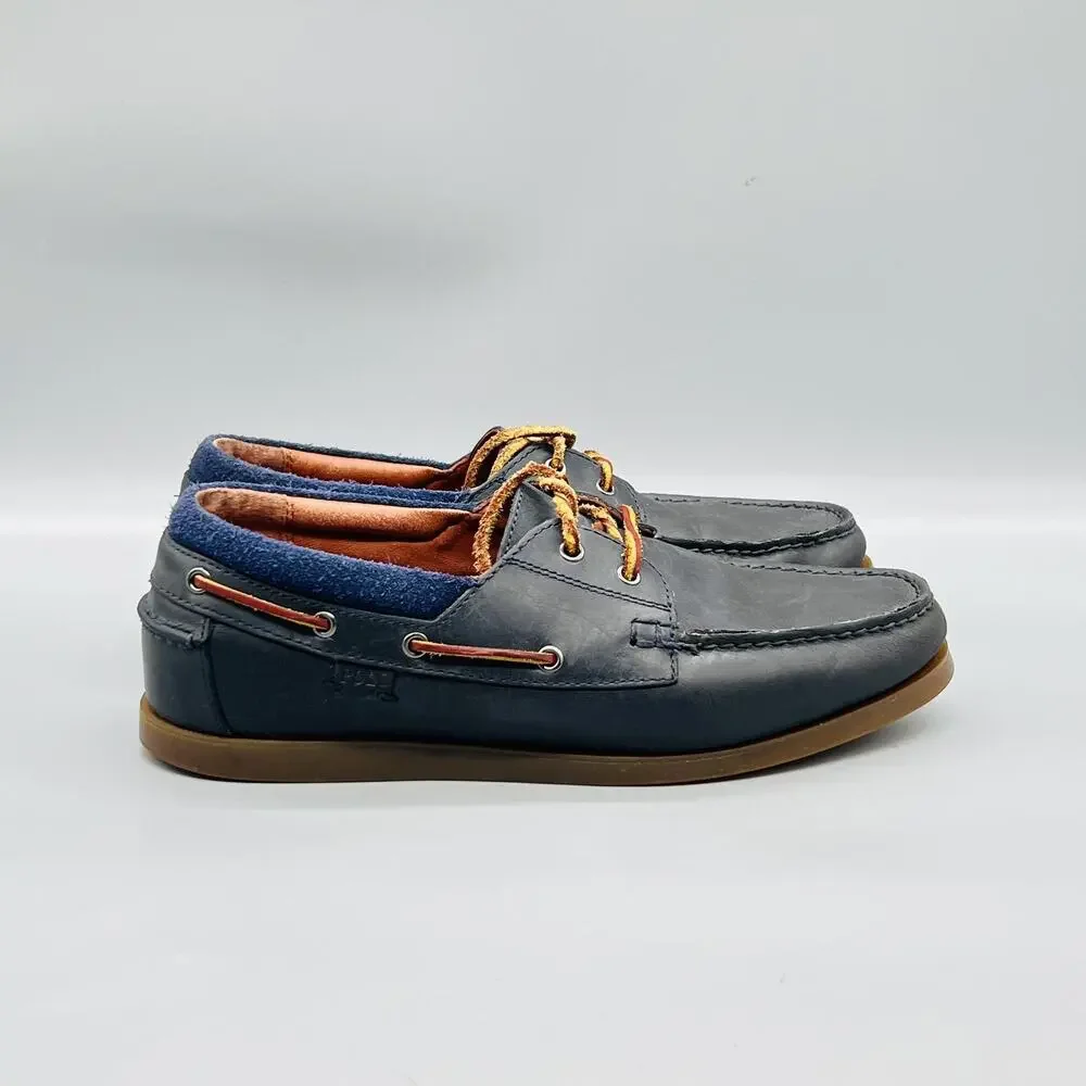 Polo Ralph Lauren Shoes Mens 10 Blue Leather Dayne Boat Moc Toe Casual Comfort